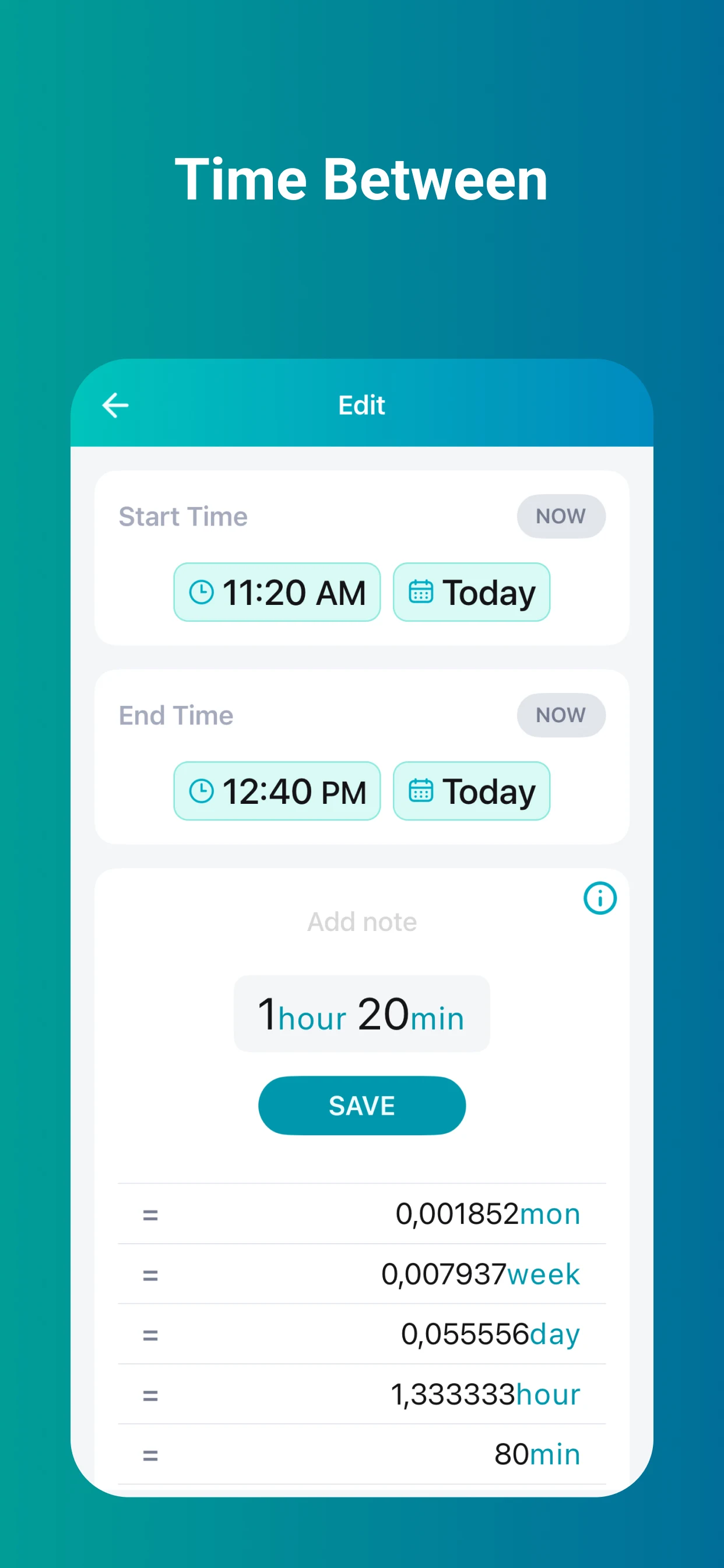 TimeCalc: Time Calculator screenshot
